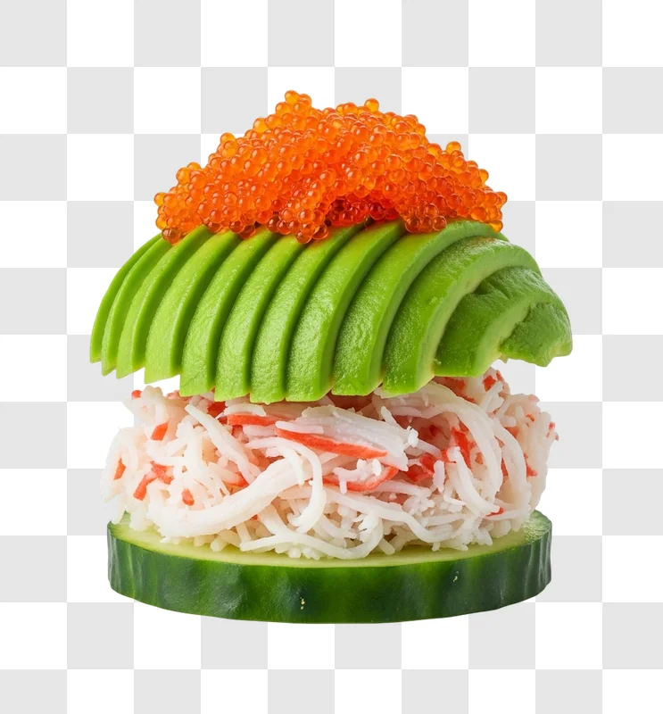 crab and avocado sushi sandwich