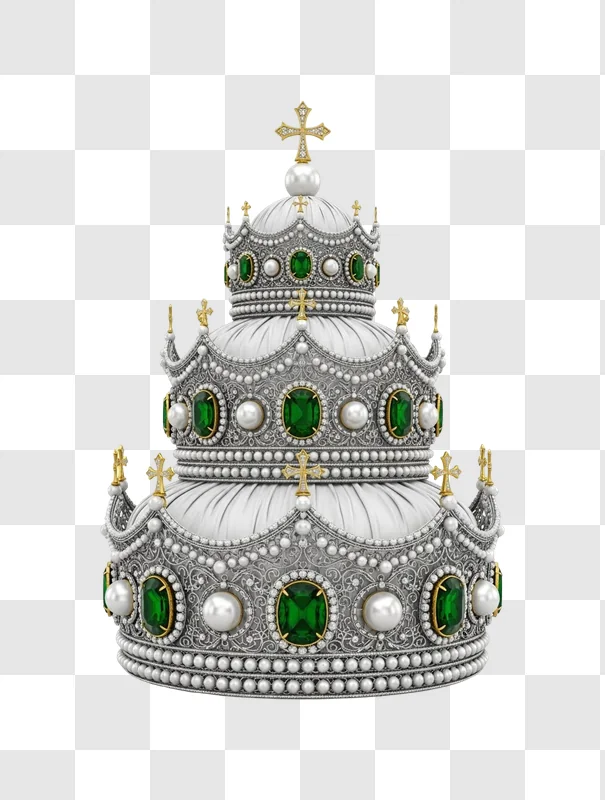 crown with jewels and gold cross