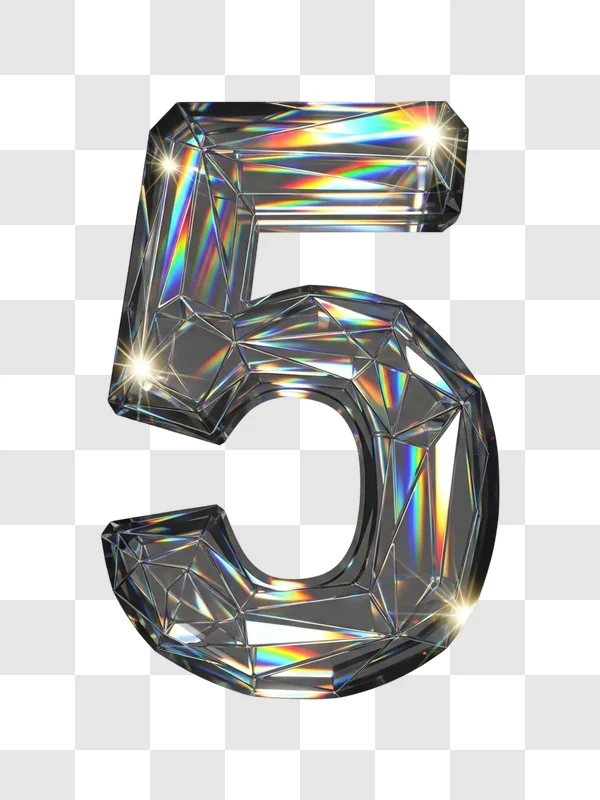 crystal number five decoration