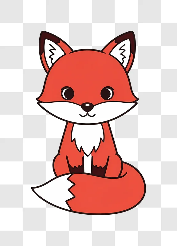 cute cartoon fox sitting still