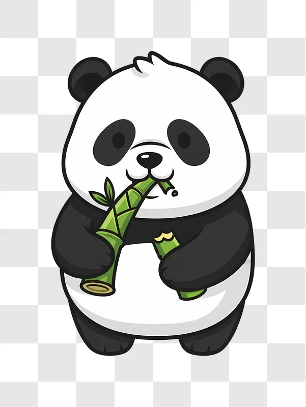 cute panda eating bamboo shoots