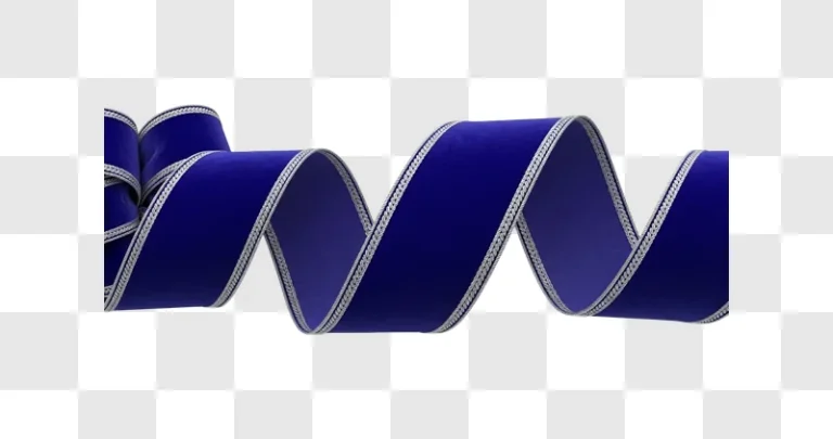 dark blue ribbon with silver trim