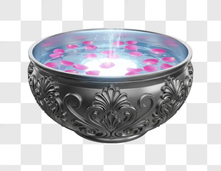 decorative metal bowl with floral design