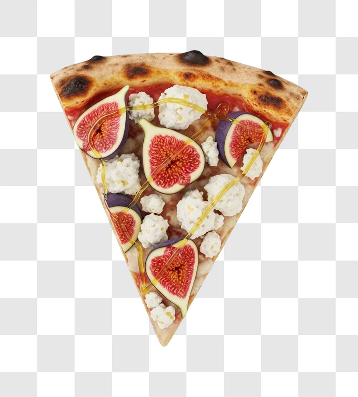 delicious fig and cheese pizza slice