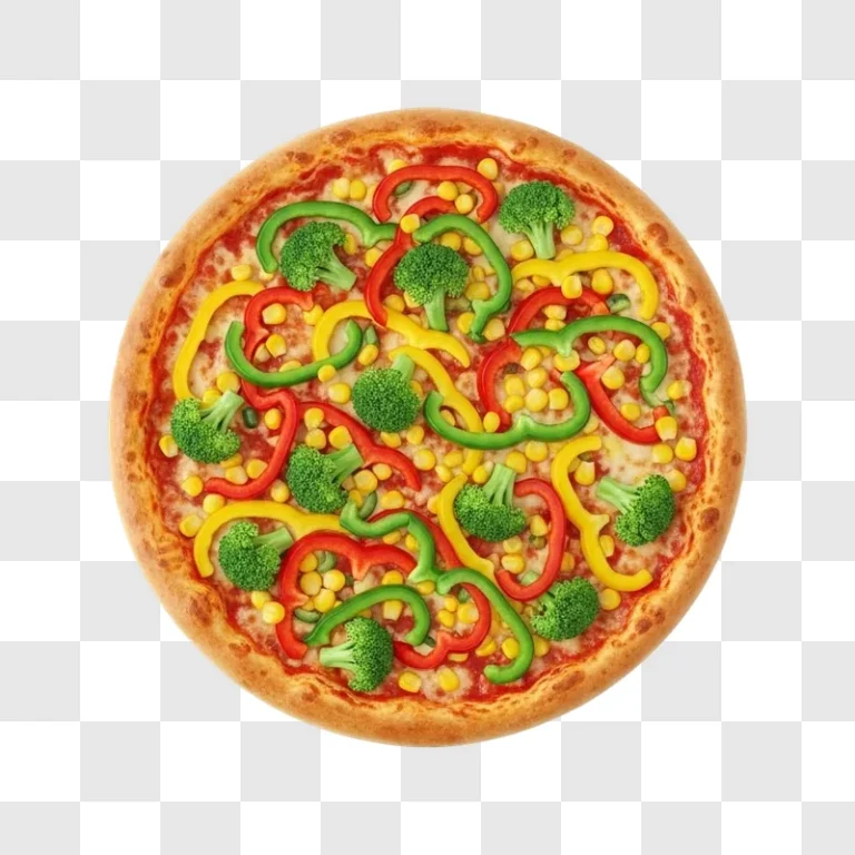 delicious pizza with colorful vegetable toppings