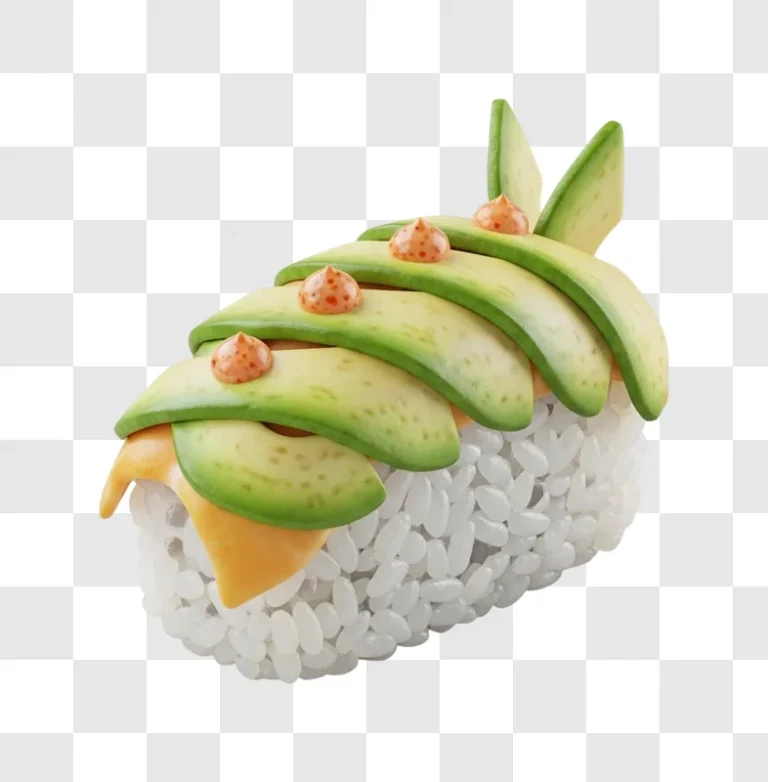delicious sushi with avocado and salmon