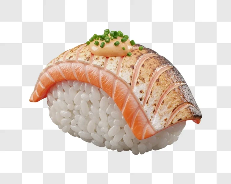 delicious sushi with salmon and rice
