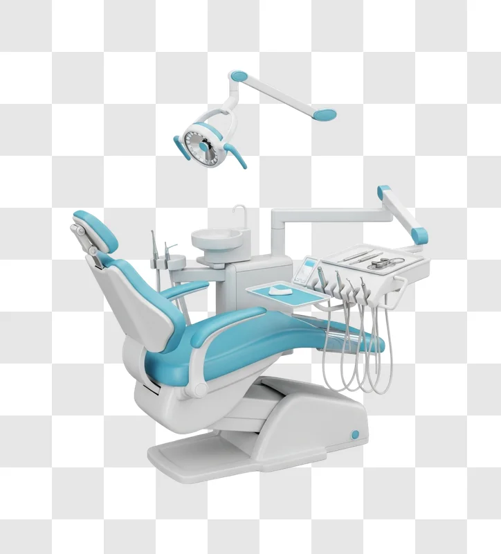 dental chair with tools and equipment