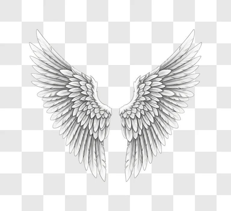 detailed angel wings with feathery texture 1
