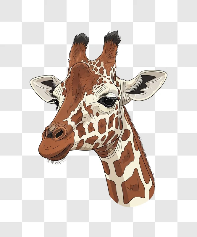 detailed giraffe head vector illustration