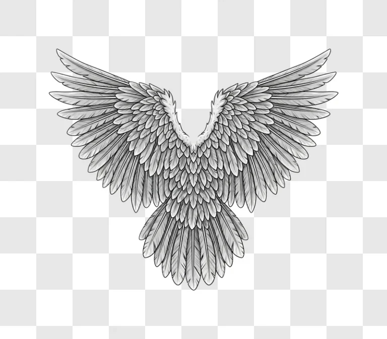 detailed illustration of angel wings