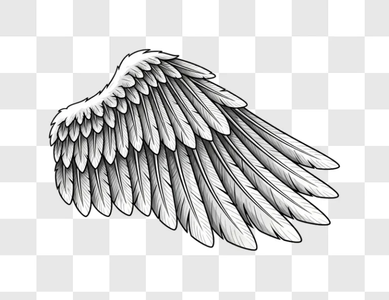 detailed illustration of bird wing