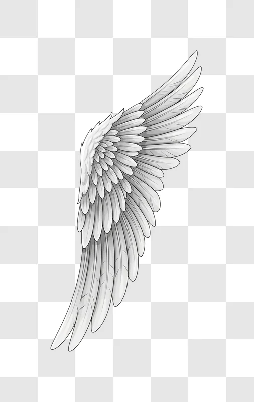 detailed illustration of wing feathers