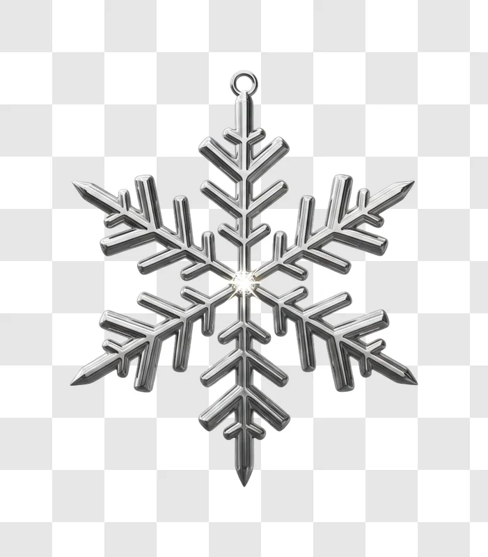 detailed silver snowflake christmas ornament