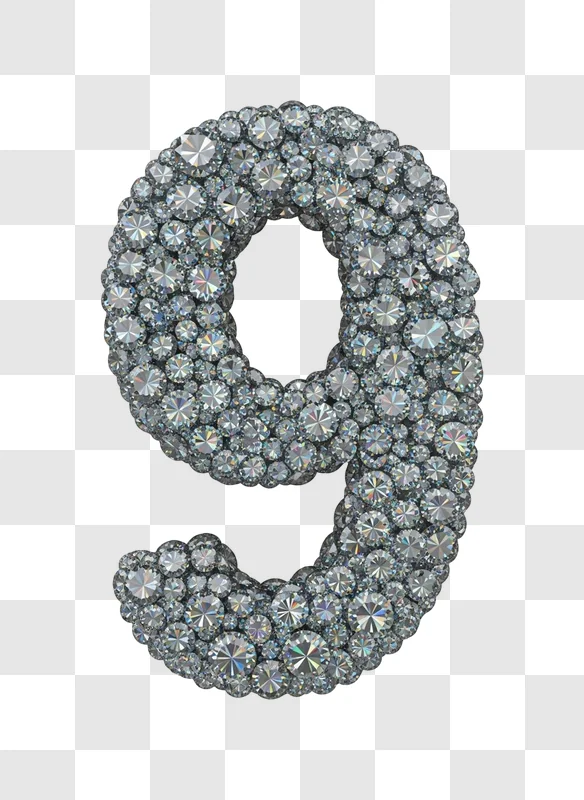 diamond number nine object closeup