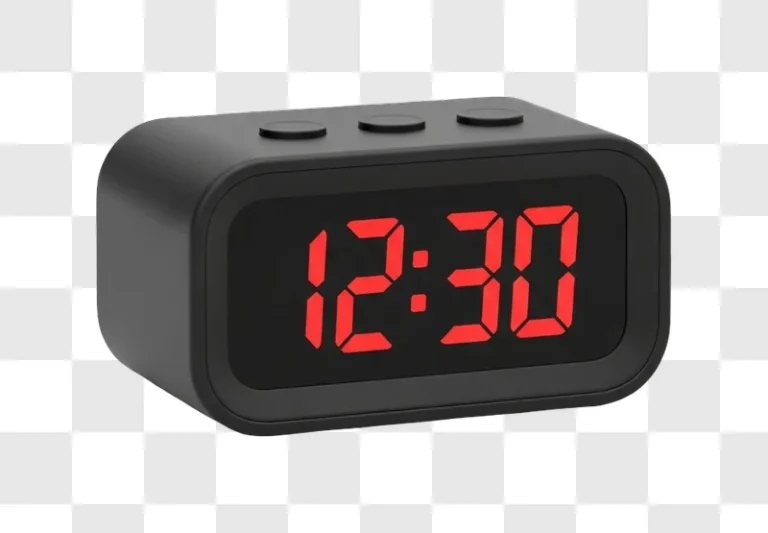 digital alarm clock with red display