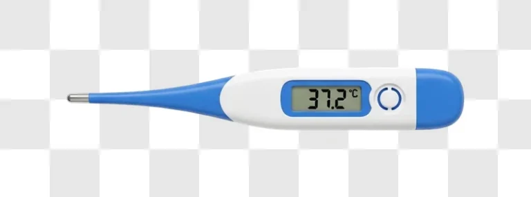 digital thermometer with blue accents