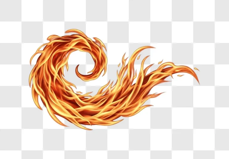 dynamic orange fire swirl graphic design