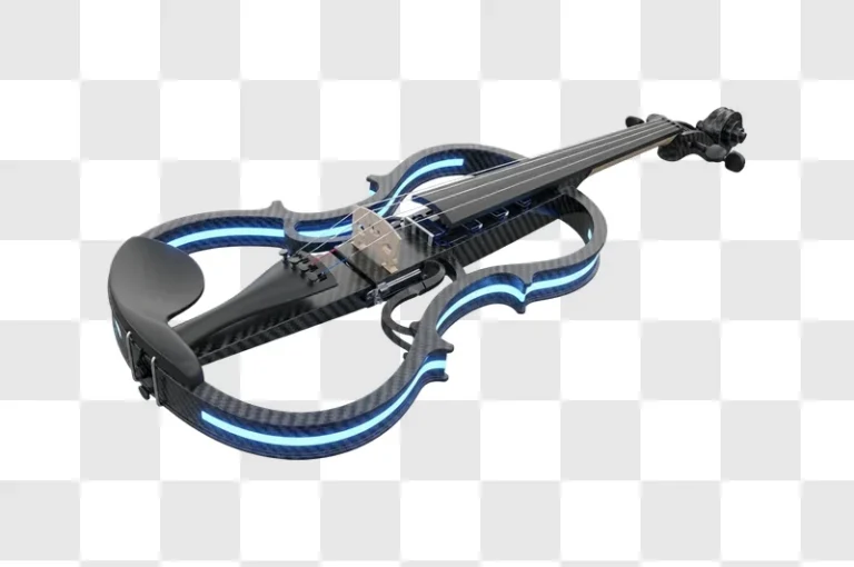electric violin with blue lights