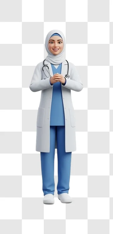 female doctor wearing hijab and stethoscope