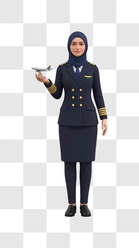 female muslim flight attendant uniform
