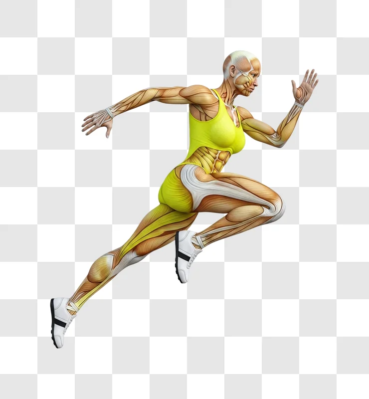 female runner with visible muscles