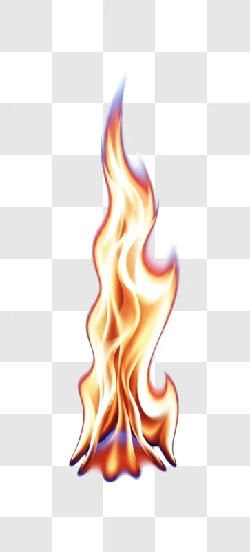 fiery flame with vibrant orange and yellow tones