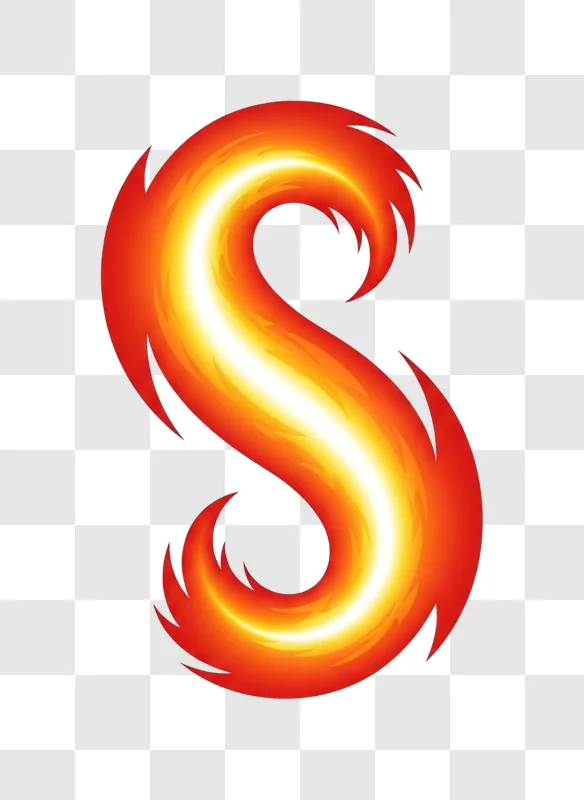 fiery letter s flames illustration