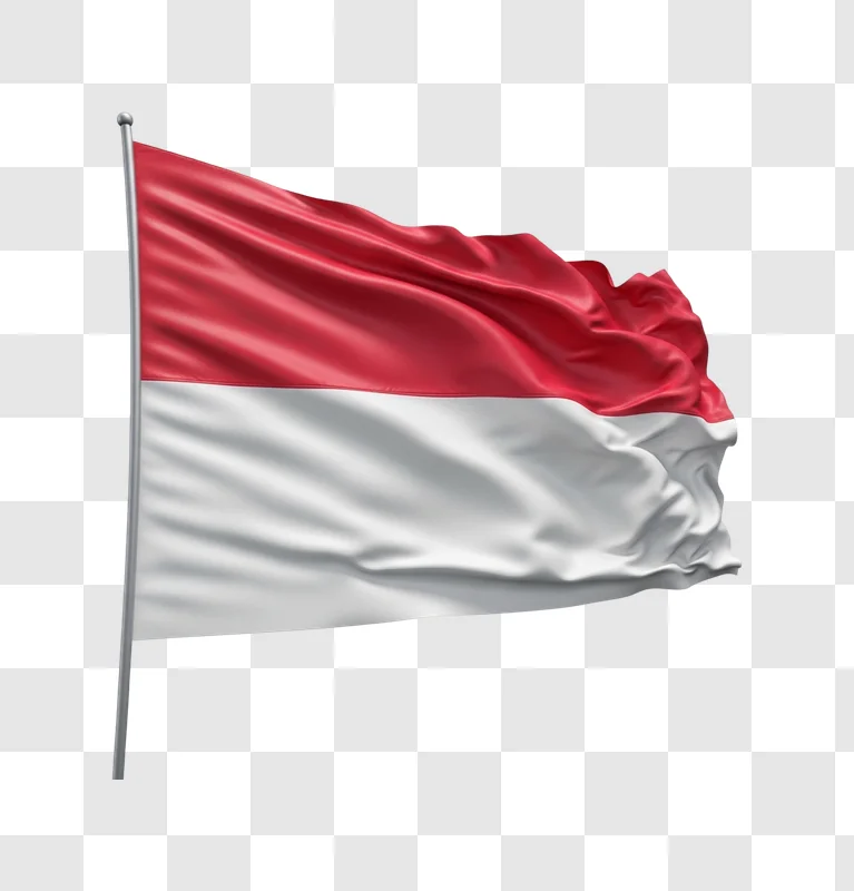 flag of indonesia waving freely outside