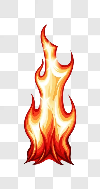 flame illustration with orange and red hues