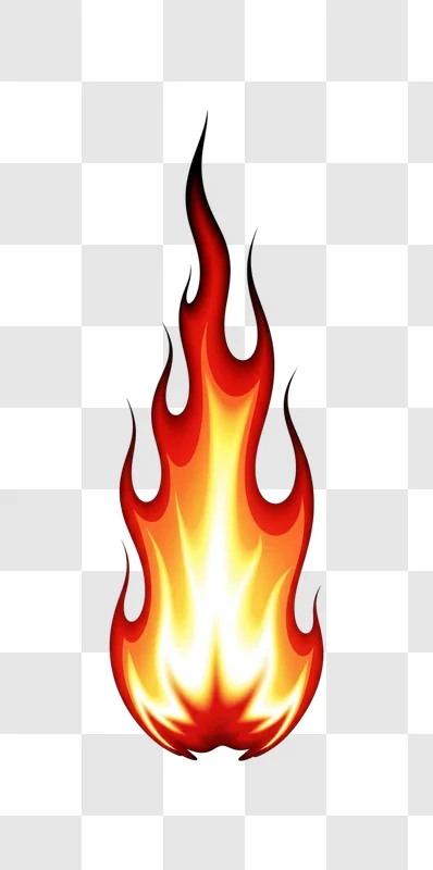 flame illustration with vibrant colors