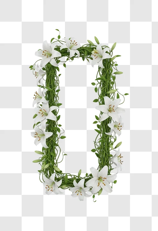 floral wreath with white flowers