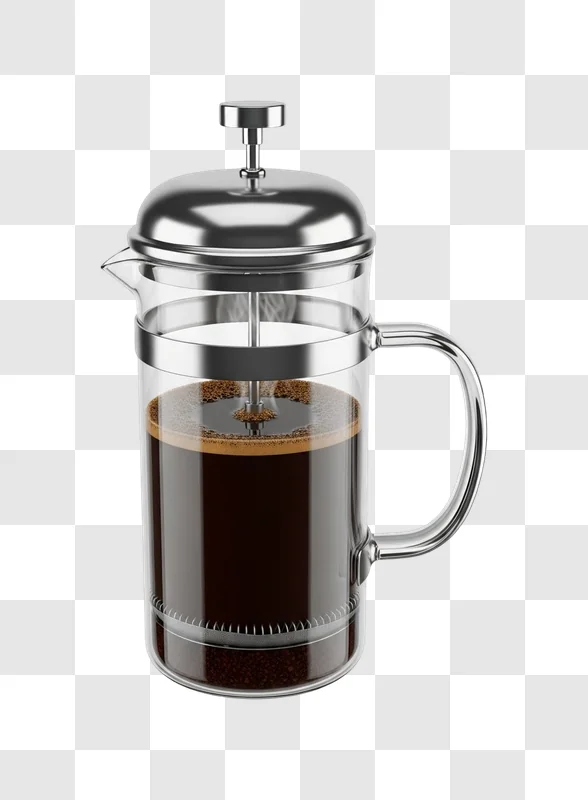 french press coffee maker with liquid