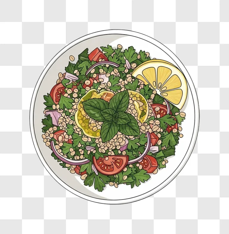 fresh parsley salad with lemon and tomatoes