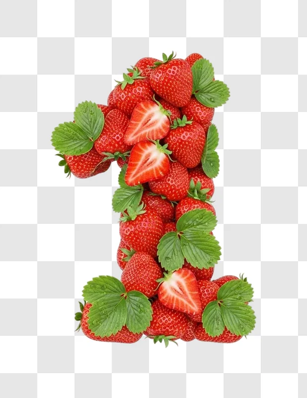 fresh strawberries in number one shape