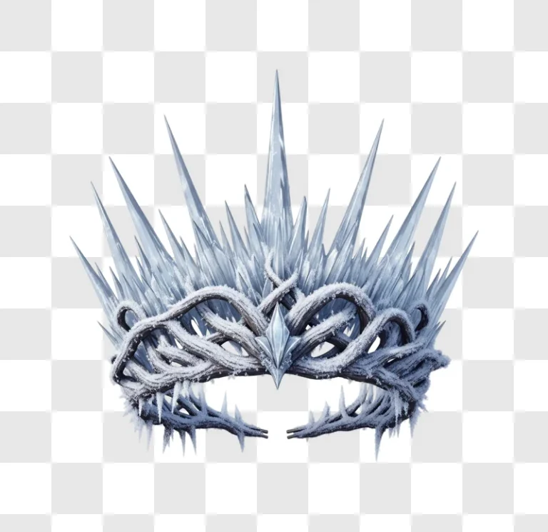 frozen crown with sharp icicle spikes