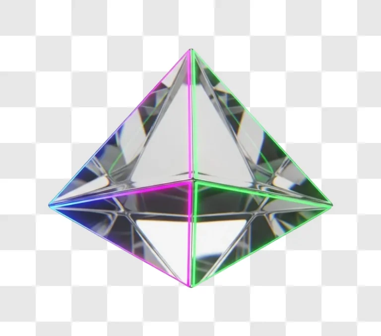 geometric crystal prism object closeup