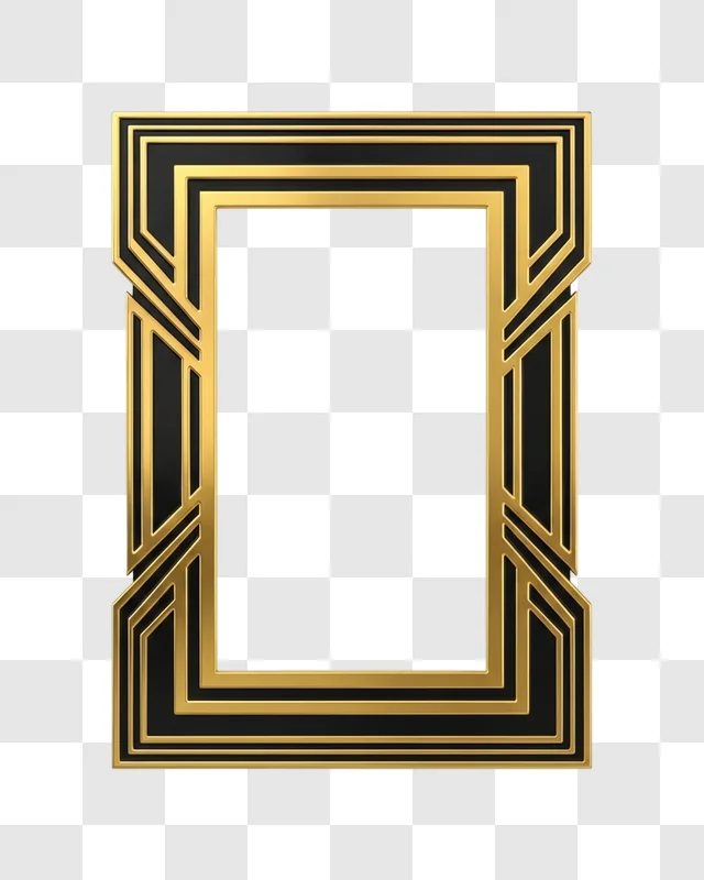 geometric gold and black frame