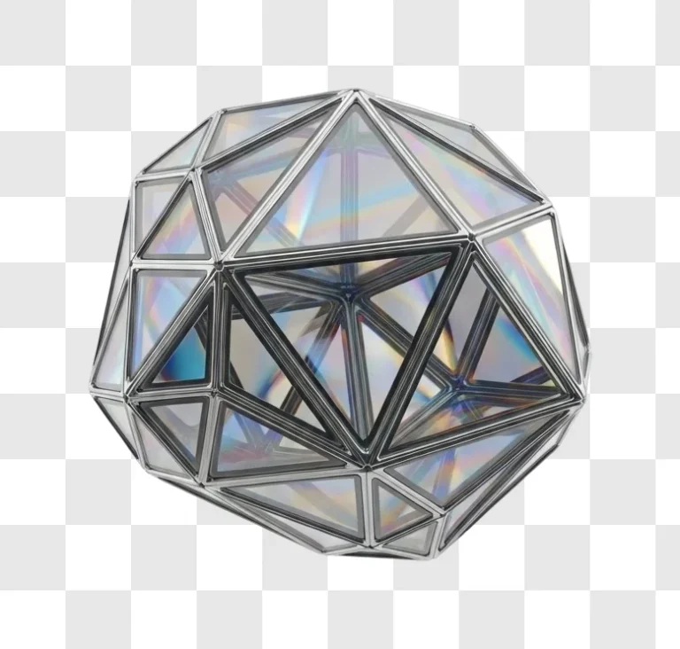 geometric shape with iridescent panels