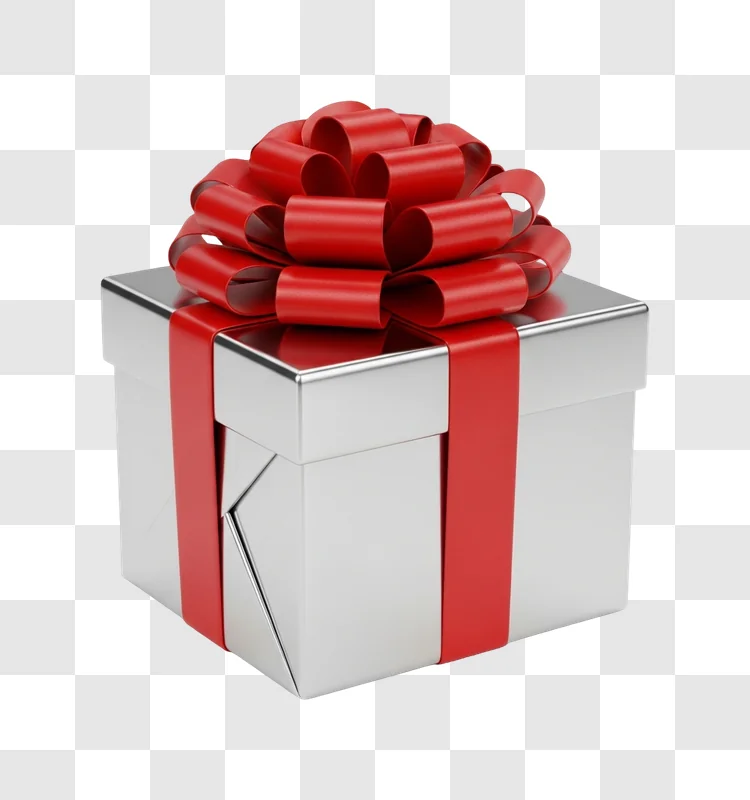 gift box with red ribbon bow