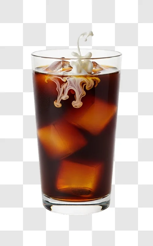 glass of cold dark brown soda