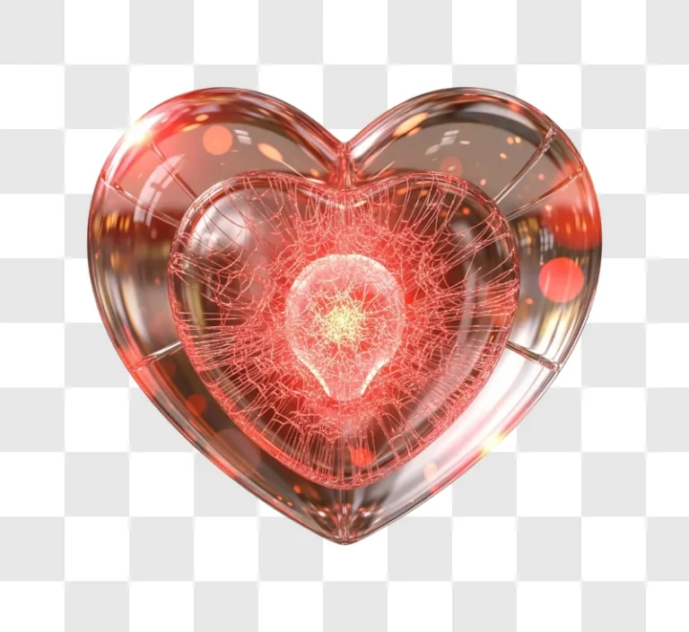glowing heart light bulb inside