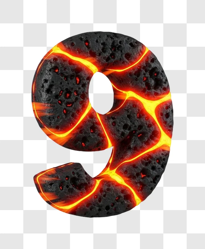 glowing lava letter e symbol