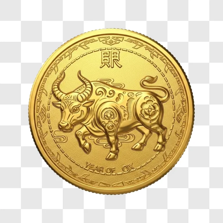 gold coin with bull design