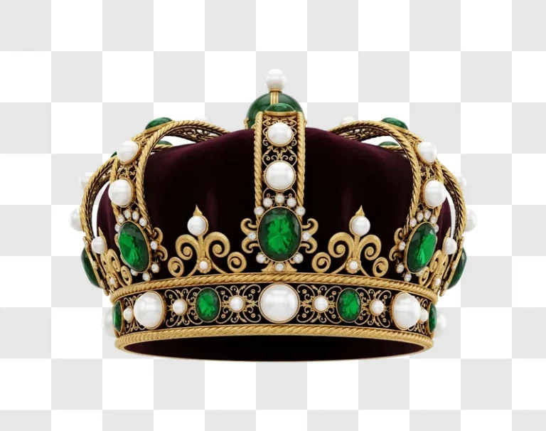gold crown with jewels and pearls