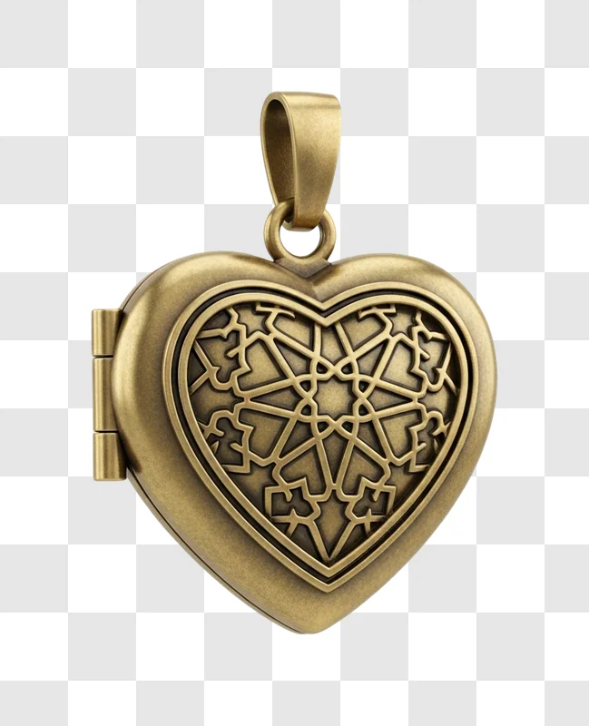 gold heart shaped puzzle locket necklace