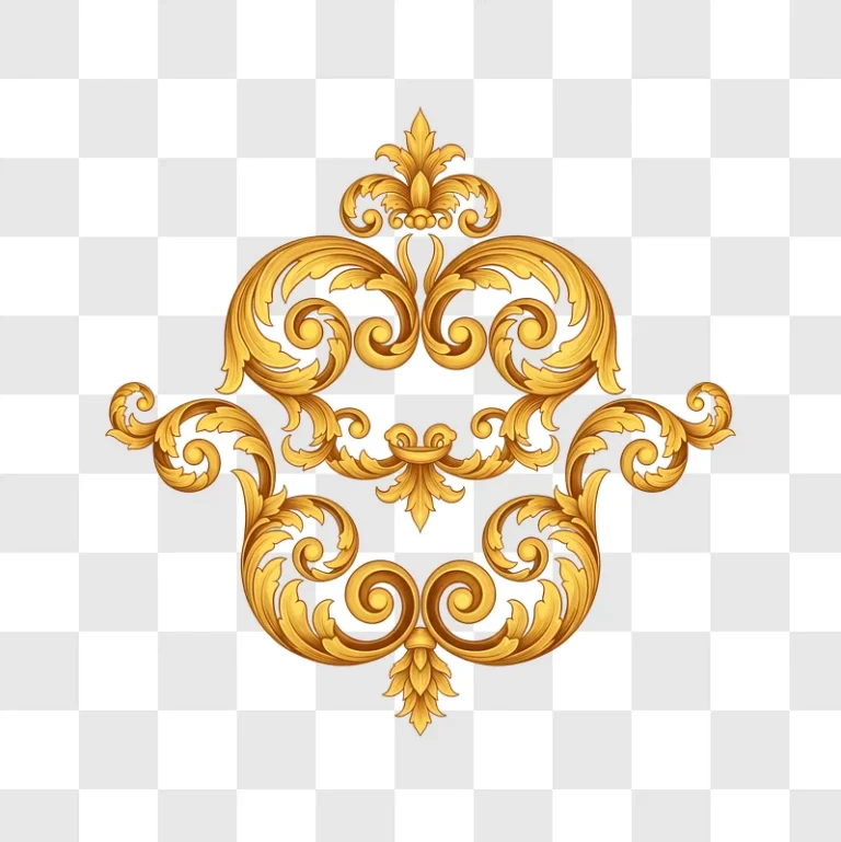 golden baroque swirl ornament design