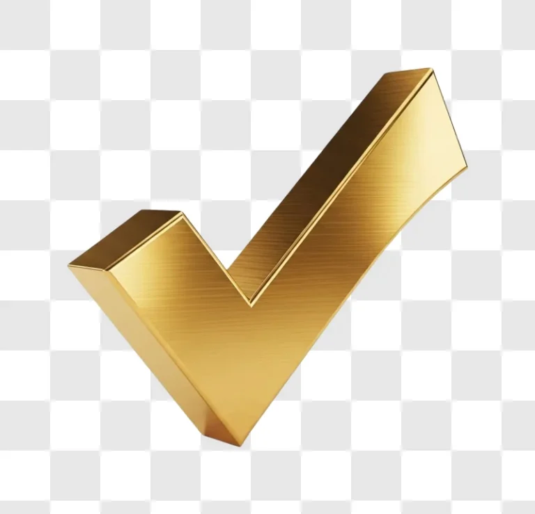 golden checkmark symbol icon
