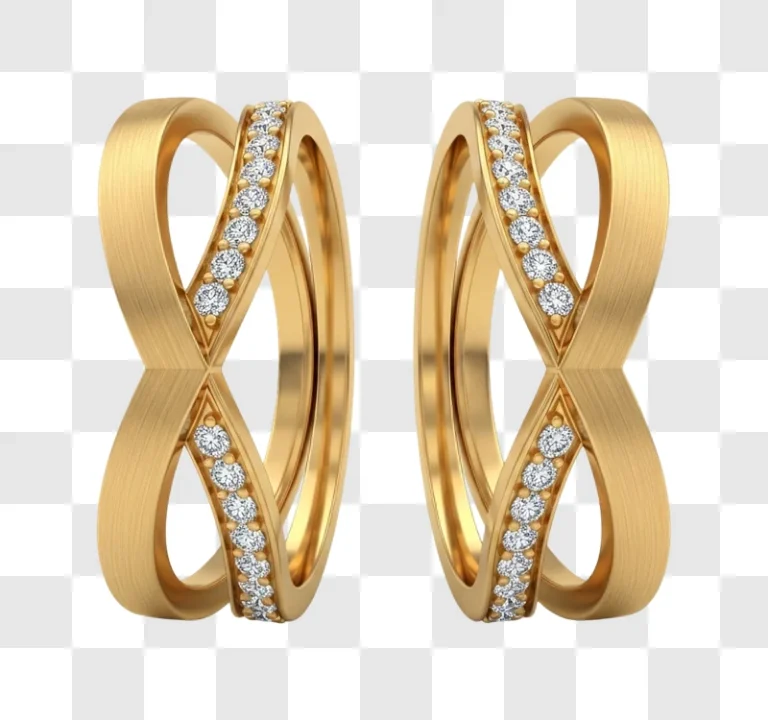 golden diamond infinity loop earrings