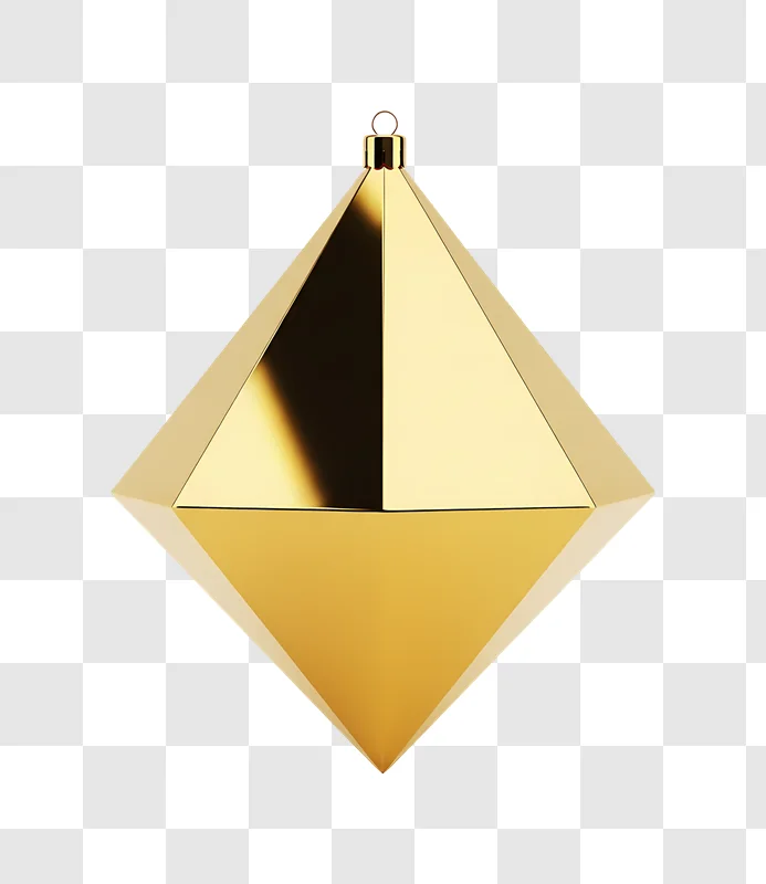 golden geometric christmas ornament reflection